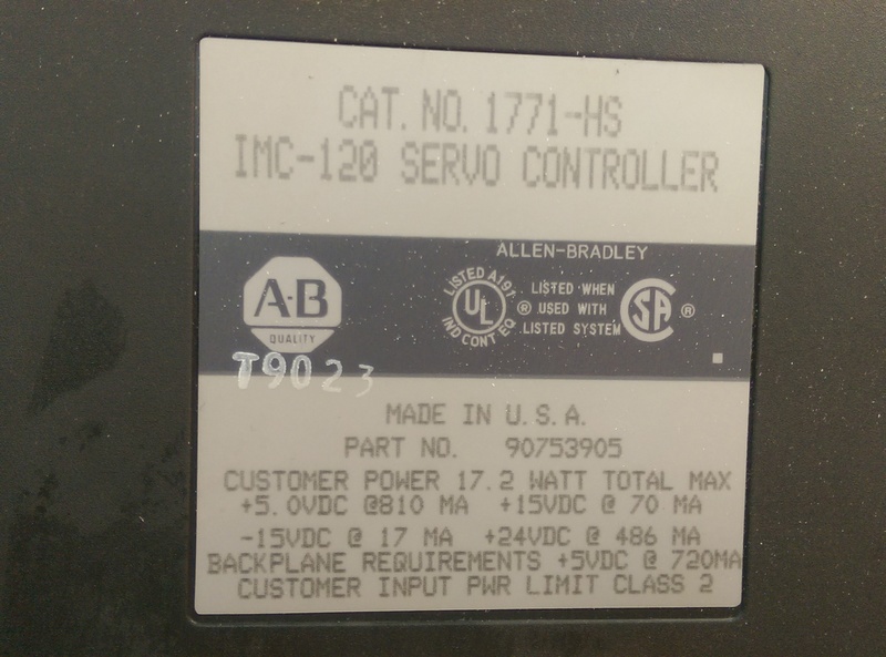 AB 1771HS IMC120 SERVO CONTROLLER PLC DCS SERVO Control MOTOR